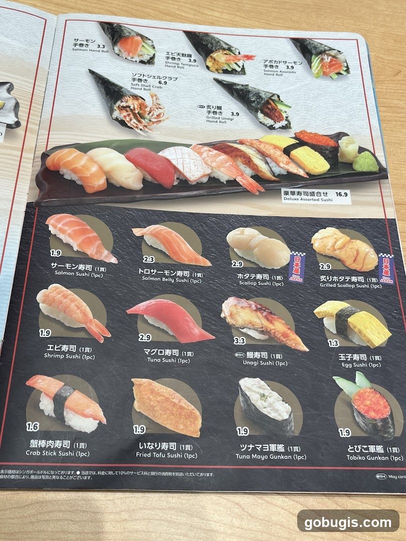 Sushi Menu