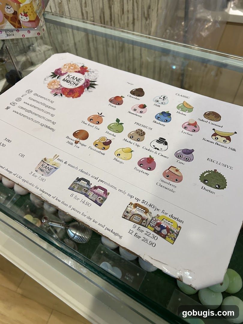 Kane Mochi Menu