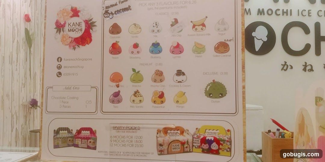 Kane Mochi Ice Cream Menu