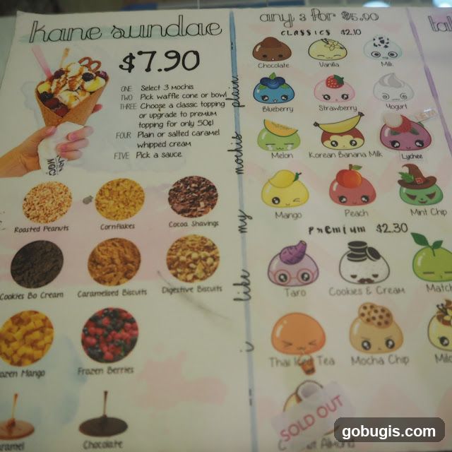 Kane Sundae Menu