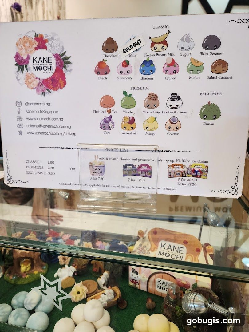 Kane Mochi Menu