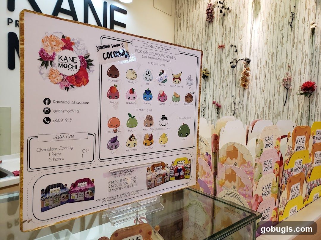 Kane Mochi Ice Cream Menu