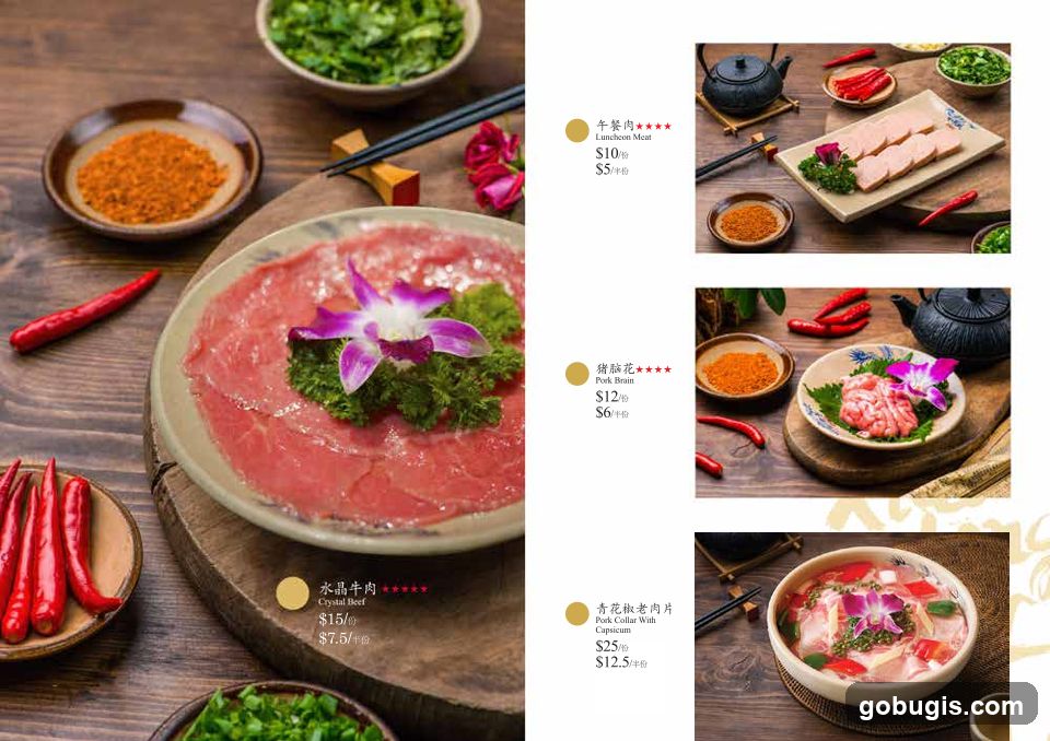 Menu items