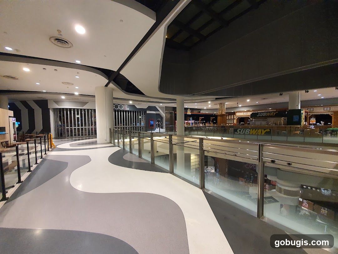 Mall Interior with Subway Restaurants