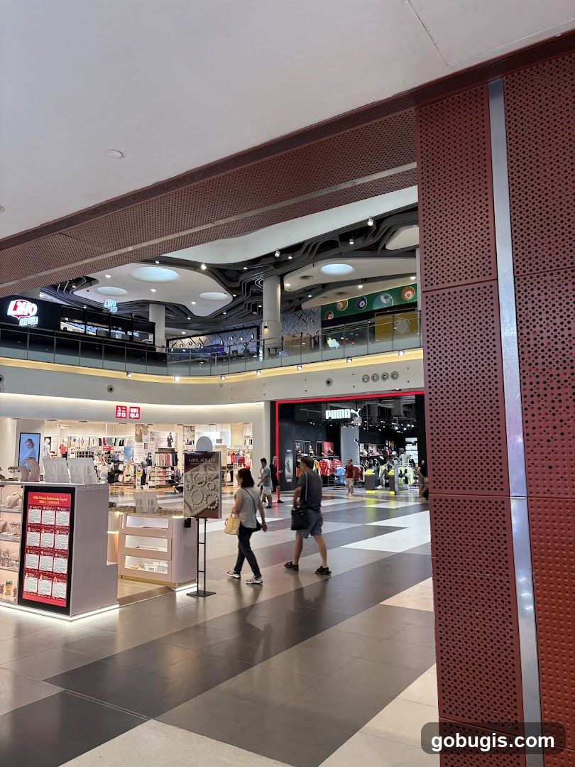 Mall Interior with Stores