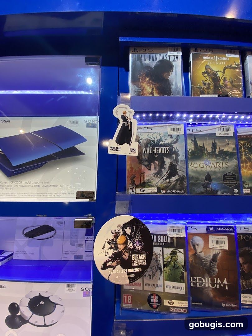 PlayStation Games and Accessories Display