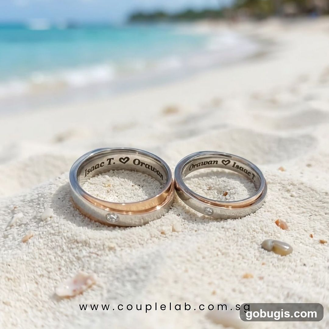 Wedding Rings on a Beach