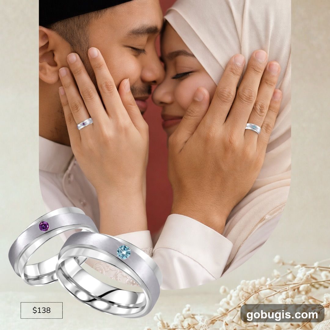 Couple wearing rings