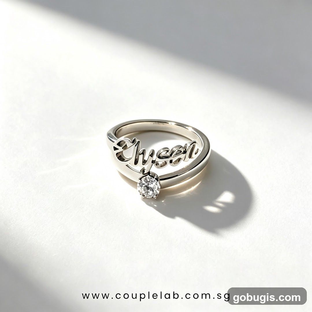 Custom Name Ring with Diamond