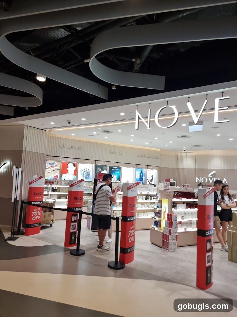 Cosmetics store with sale promotions