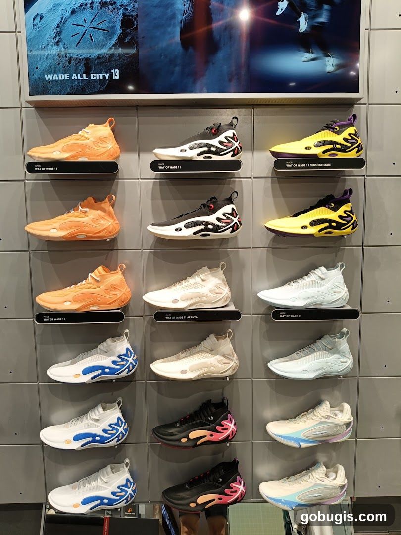 Display of athletic shoes