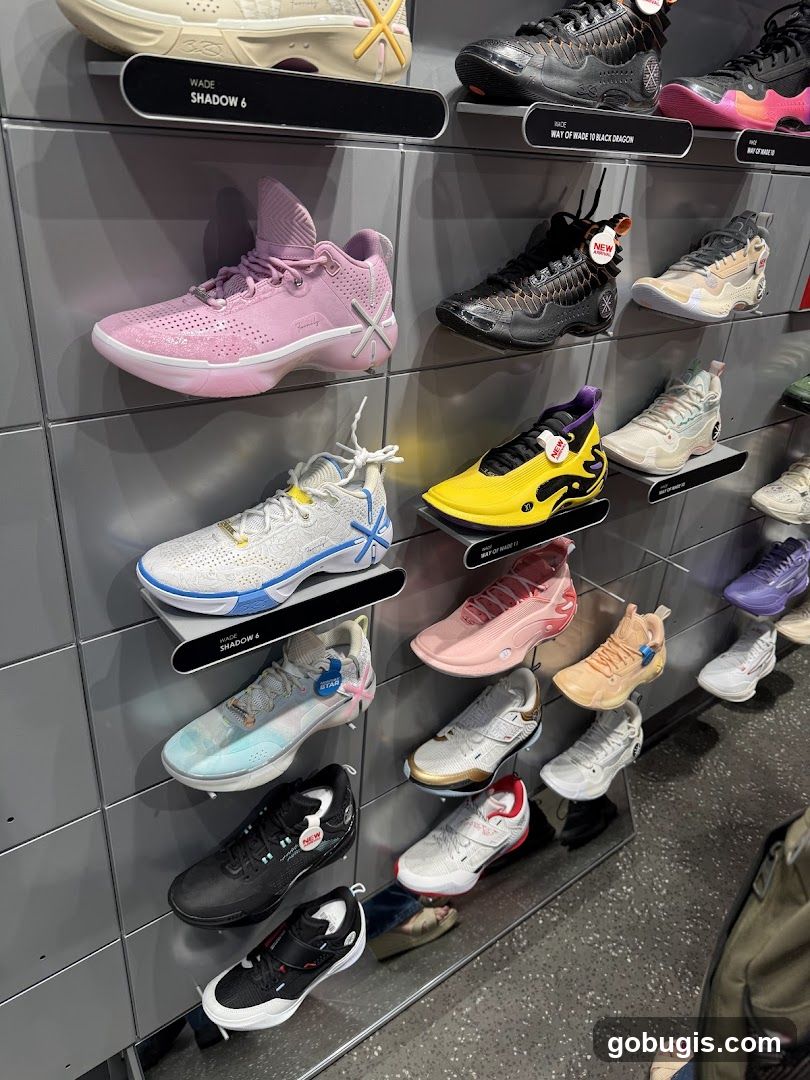 Display of athletic shoes