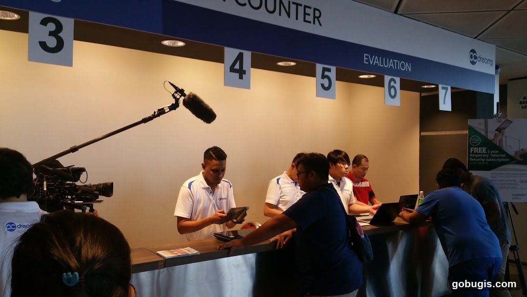 Evaluation Counter with Staff and Customers