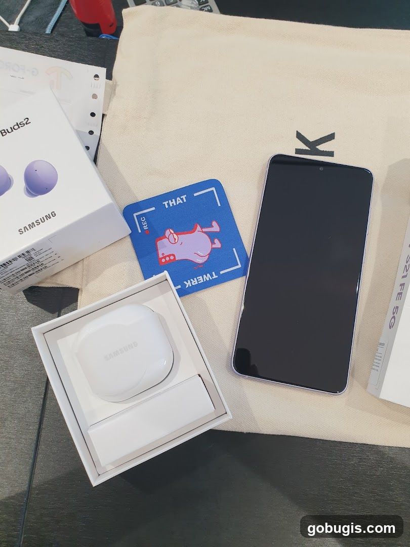Samsung Galaxy Buds 2 and Phone