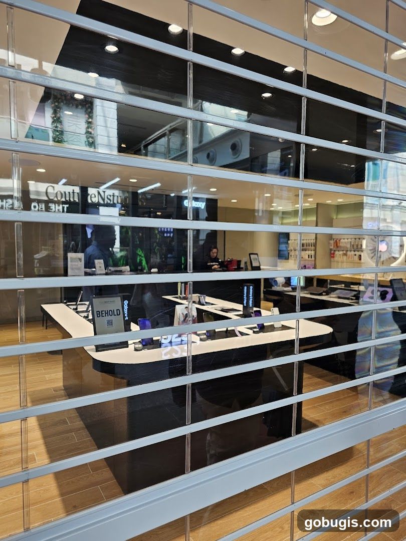 Store Interior with Displayed Electronics