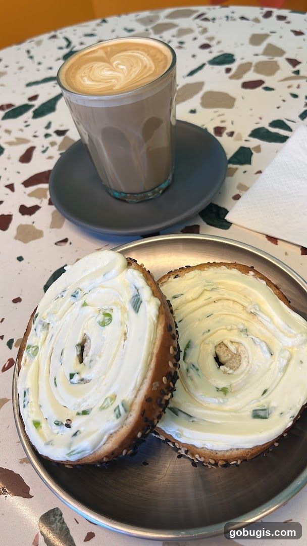 Bagel with Cream Cheese and Coffee