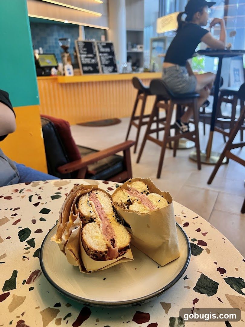 Bagel Sandwich at Cafe