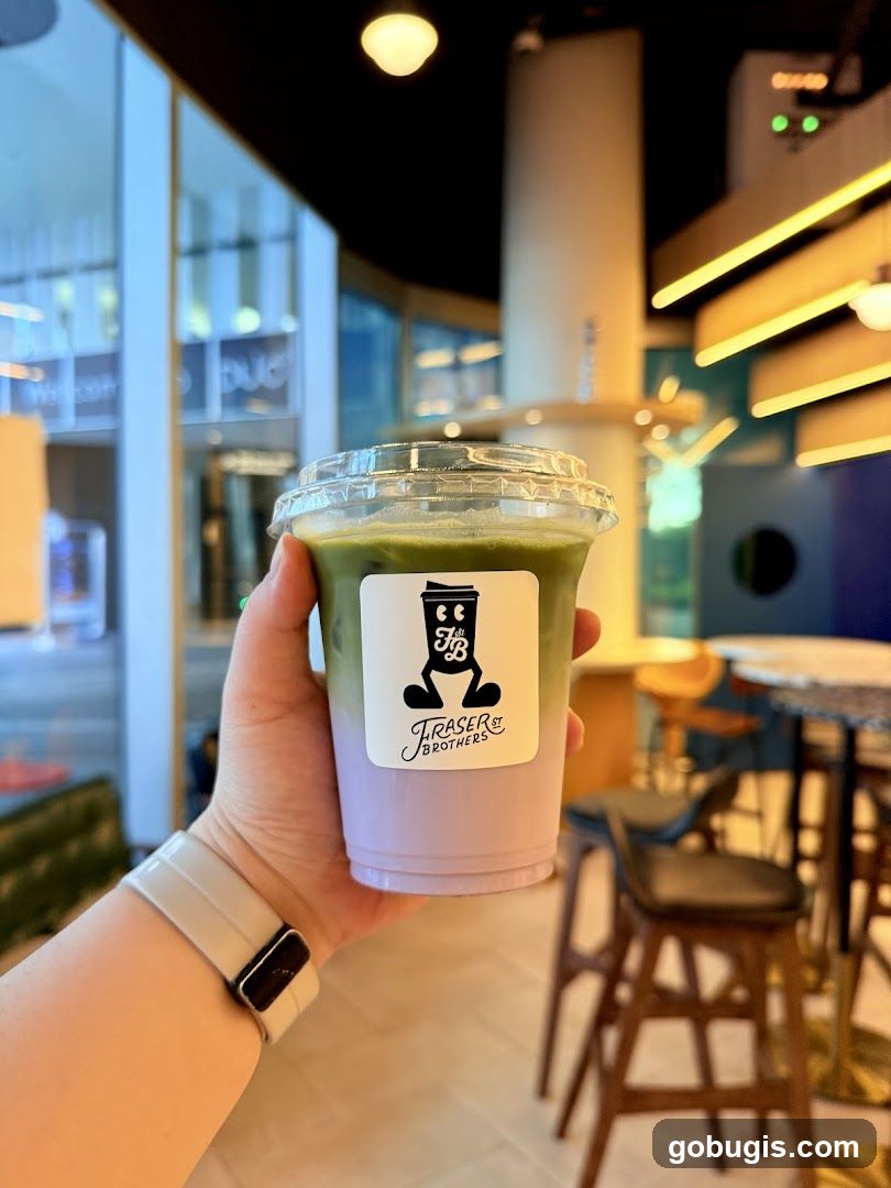 Matcha and Taro Drink