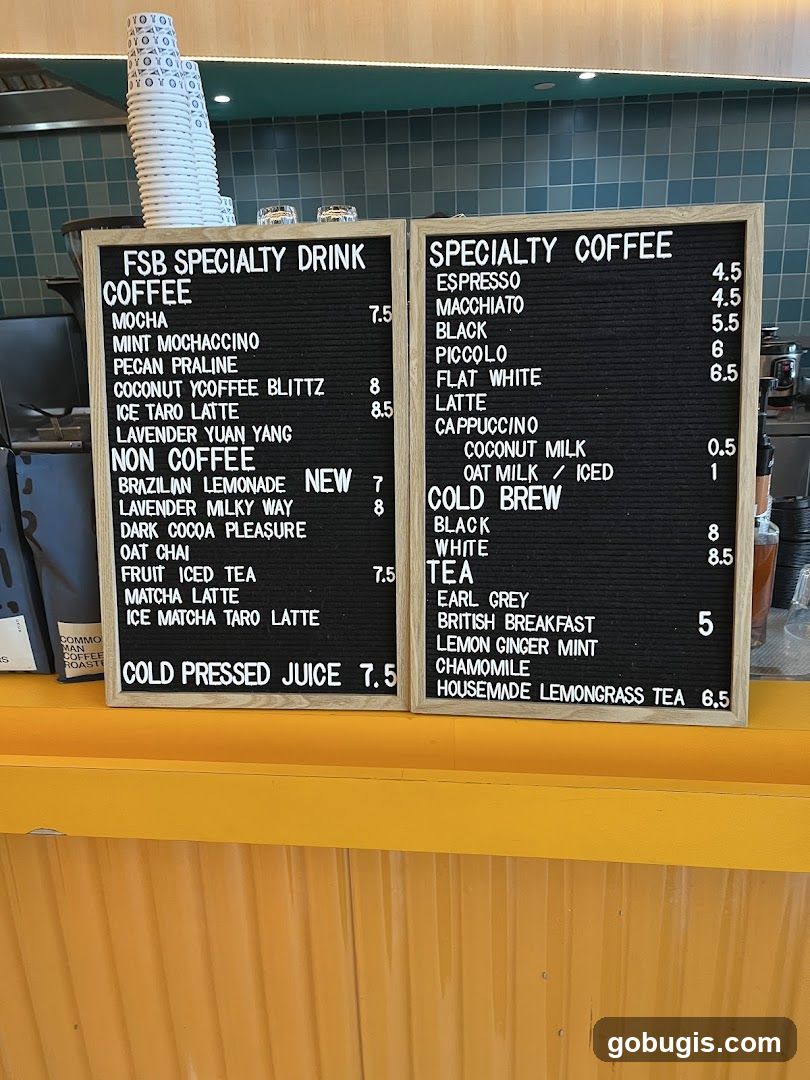 FSB Specialty Drink and Specialty Coffee Menu