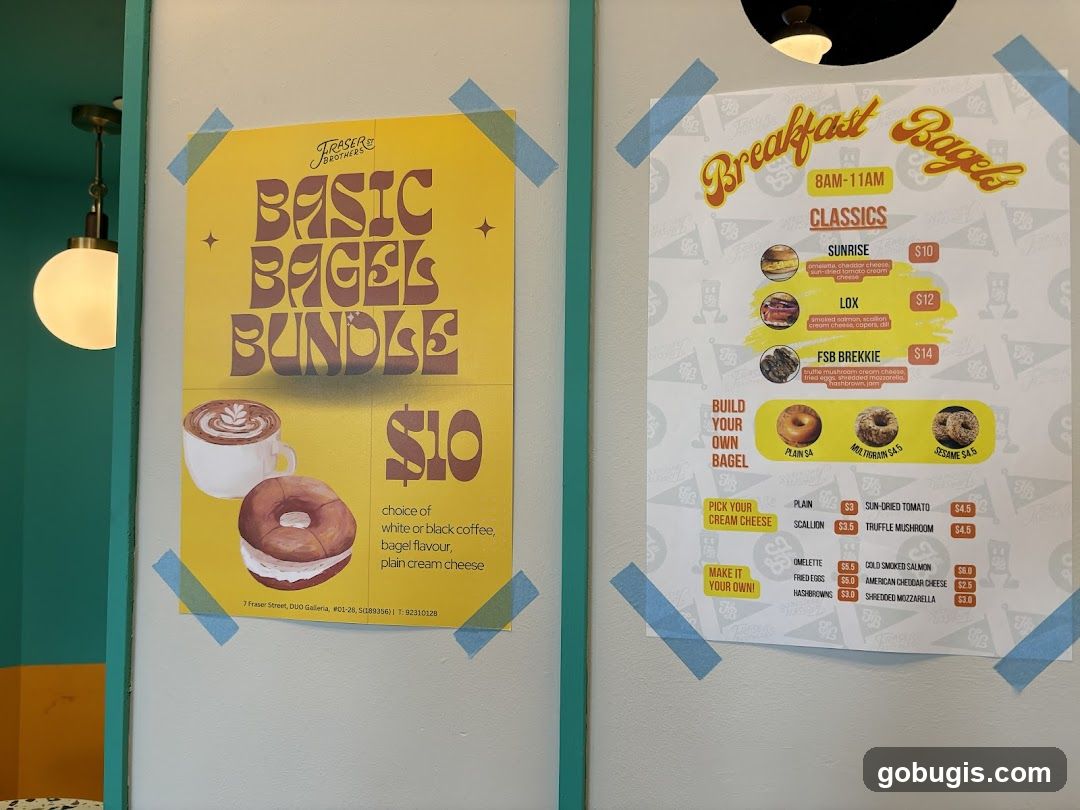 Breakfast Bagels Menu