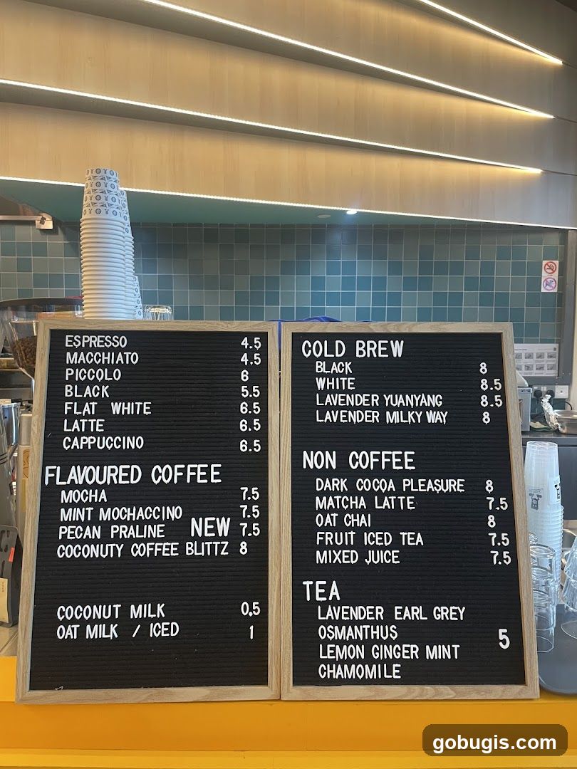 Coffee and Tea Menu