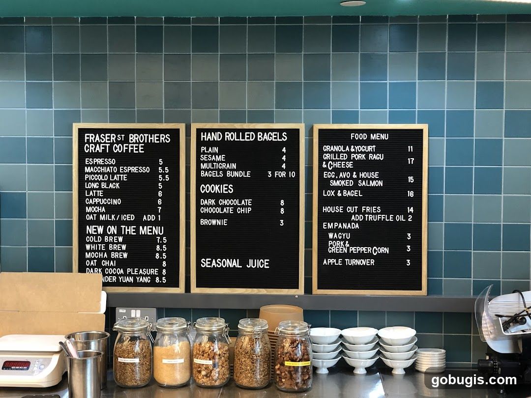Fraser St Brothers Menu