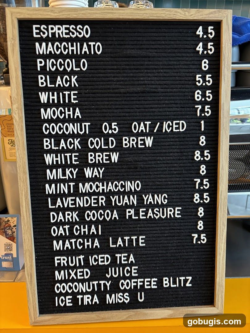 Coffee Menu