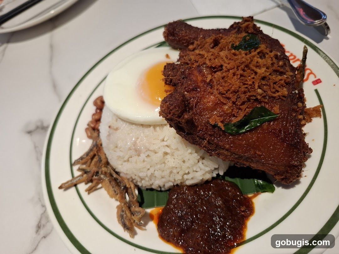 Nasi Lemak with Fried Chicken