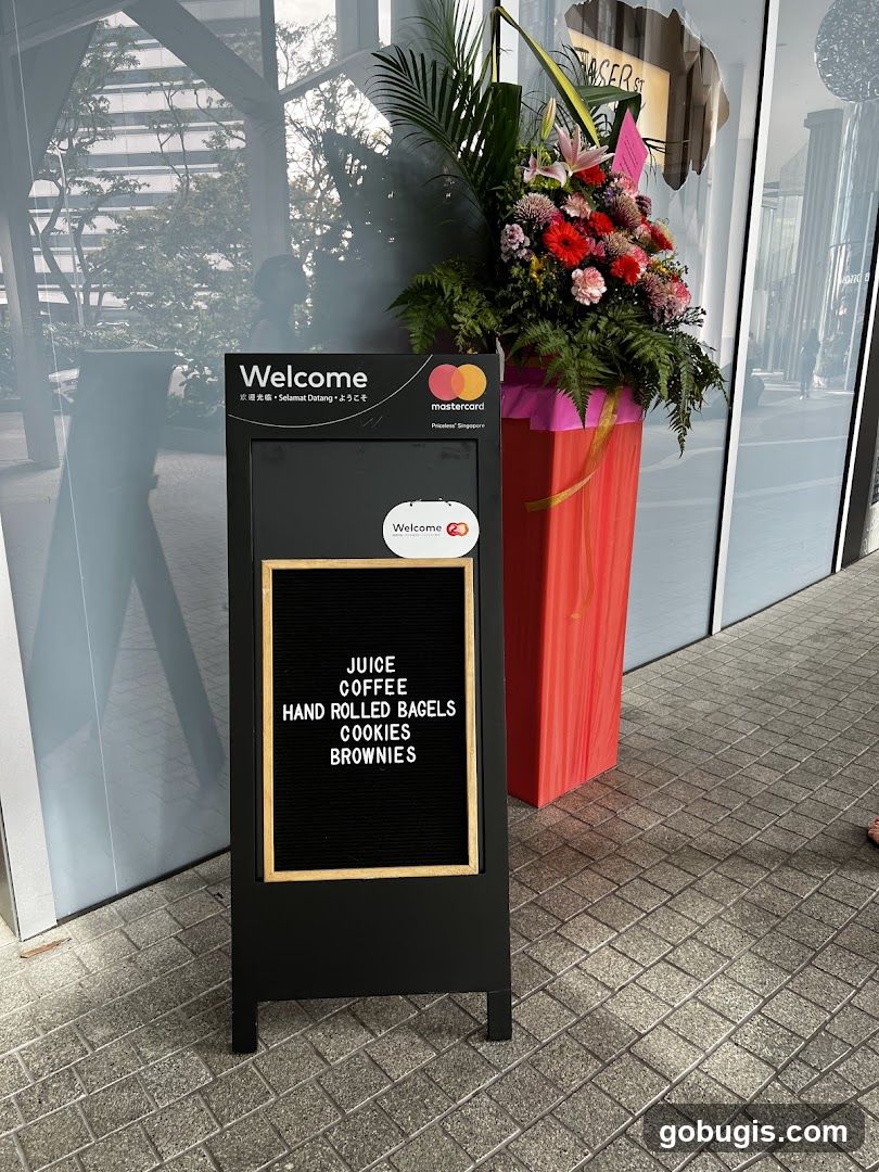 Welcome Sign with Menu and Flowers