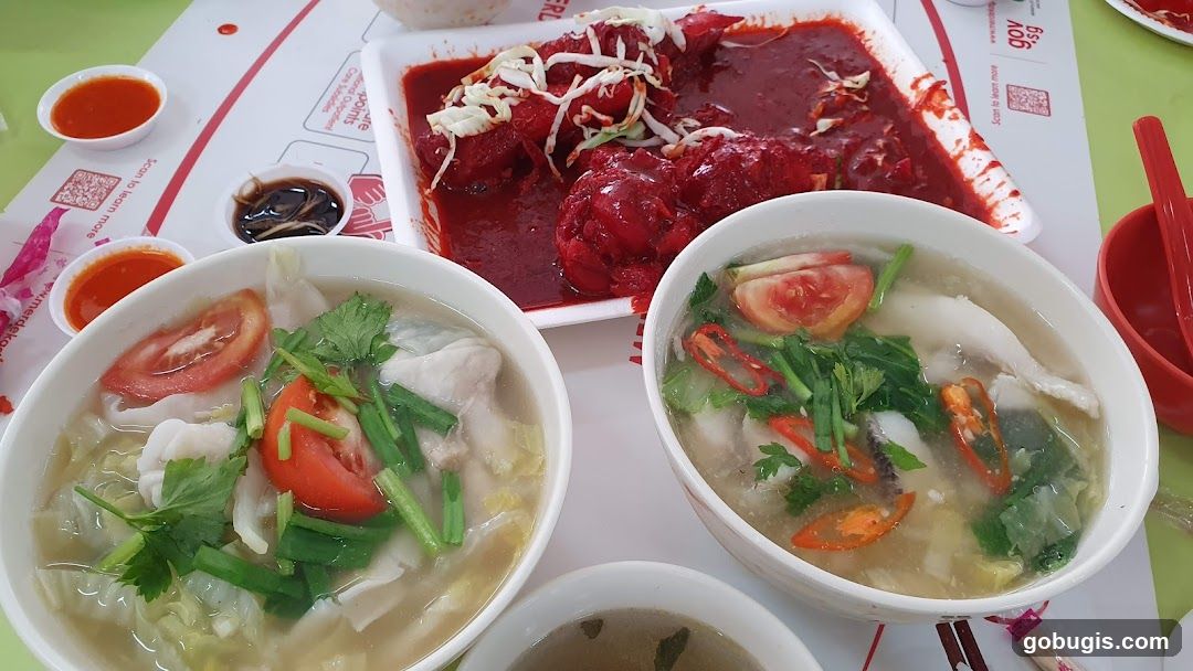 Fish Soup and Red Braised Dish