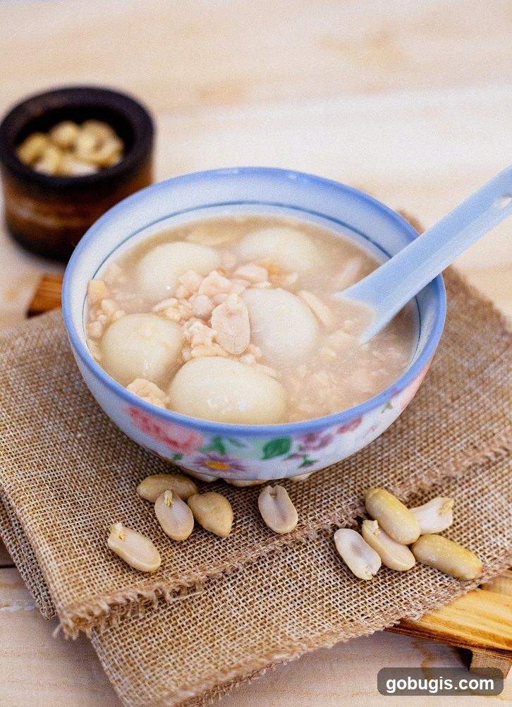Sweet Soup with Dumplings and Peanuts