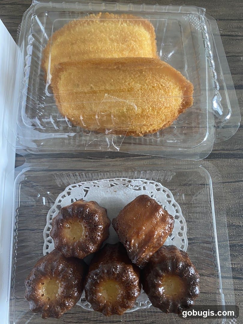 Two containers of pastries