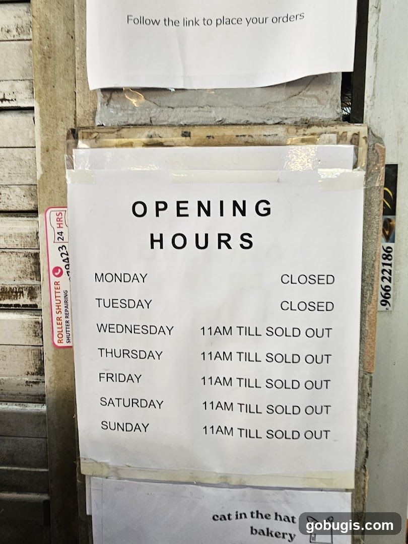 Opening Hours Sign