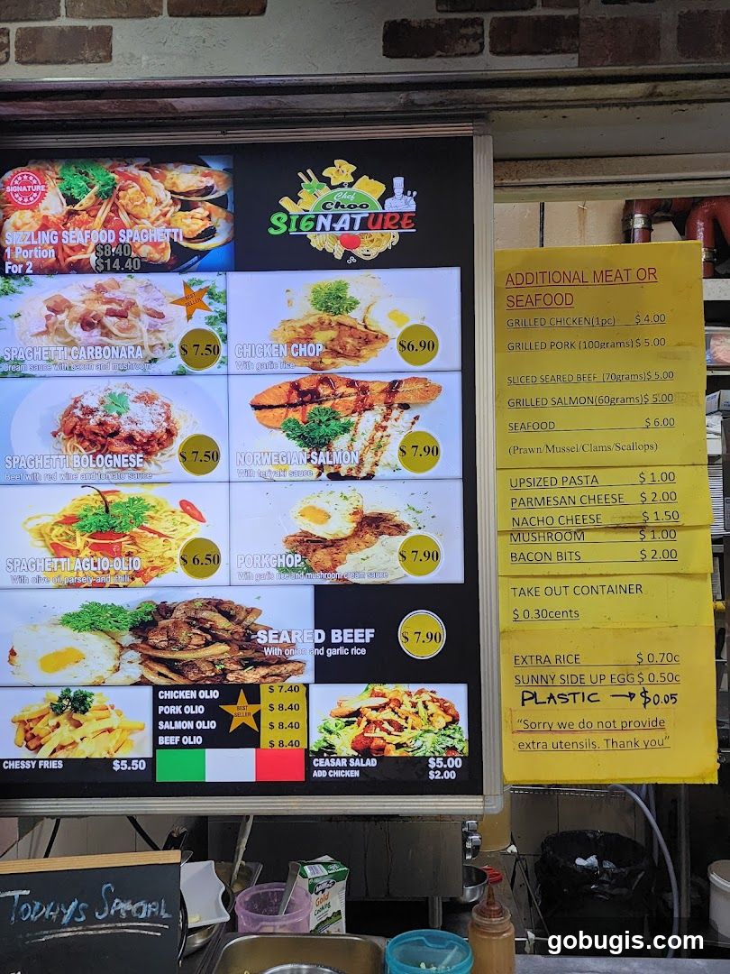 Chef Choo Signature Menu