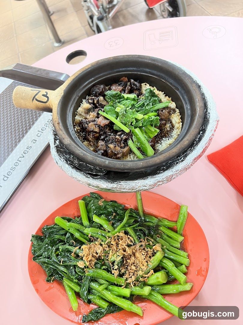 Claypot Rice and Stir-fried Vegetables