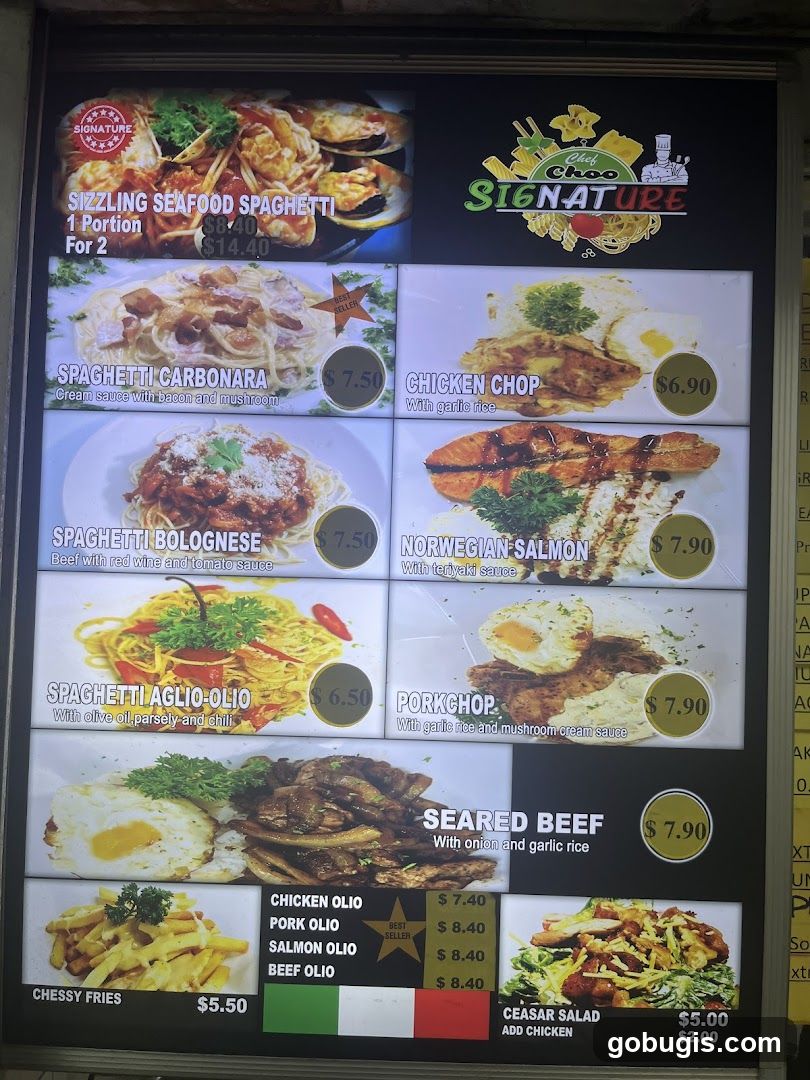 Chef Choo Signature Menu