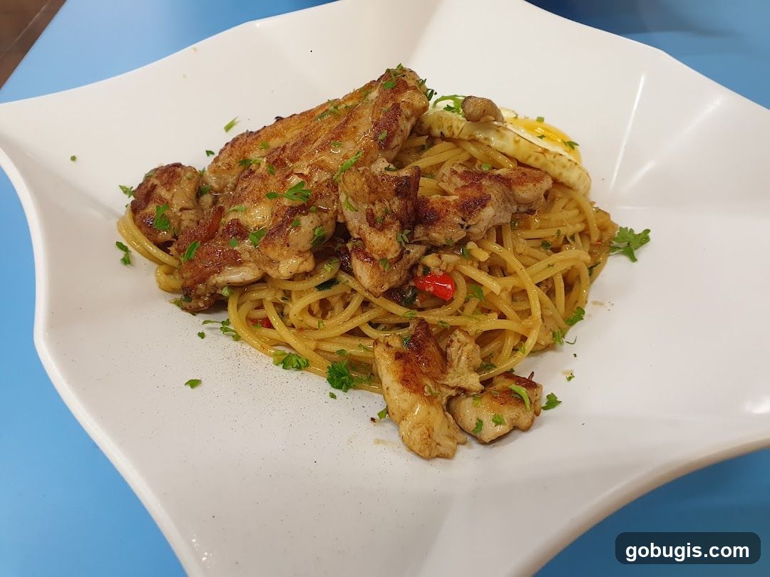Spaghetti with Chicken and Egg