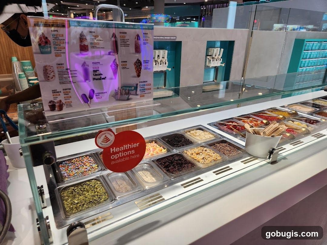 Yole Yogurt Toppings and Menu