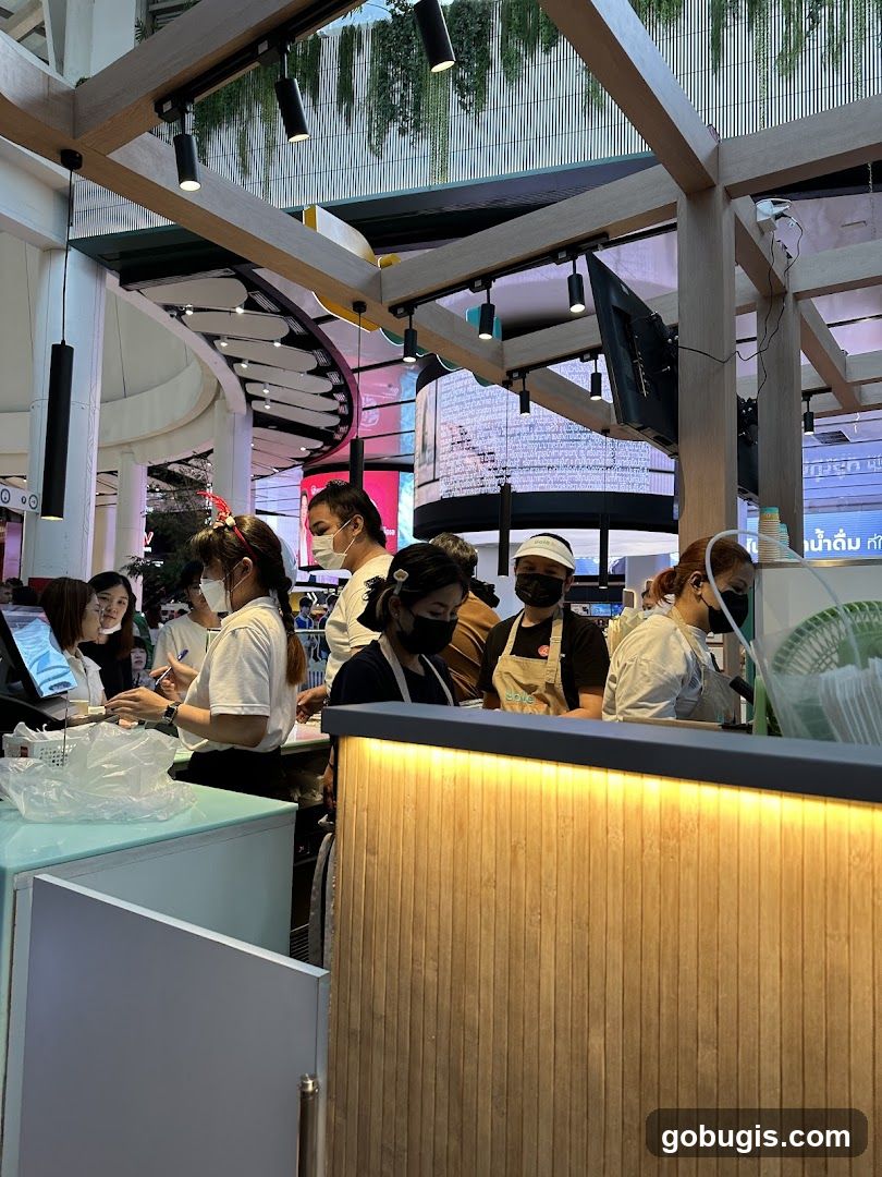 People working at a counter