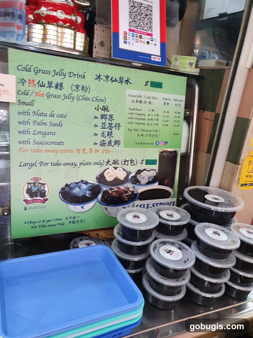 Cold Grass Jelly Drink Menu