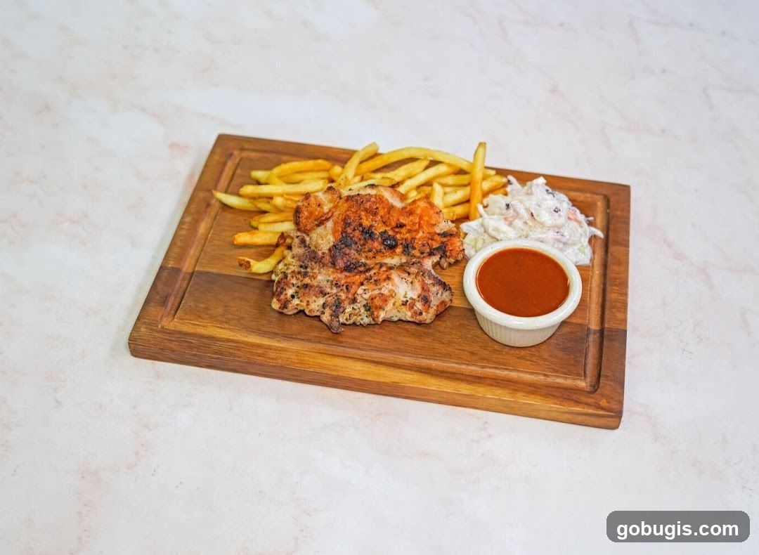 Grilled Chicken with Fries and Coleslaw