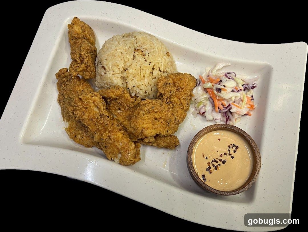 Fried Chicken Tenders with Rice and Coleslaw
