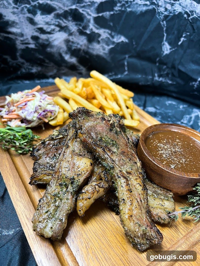 Lamb Chops with Fries and Coleslaw
