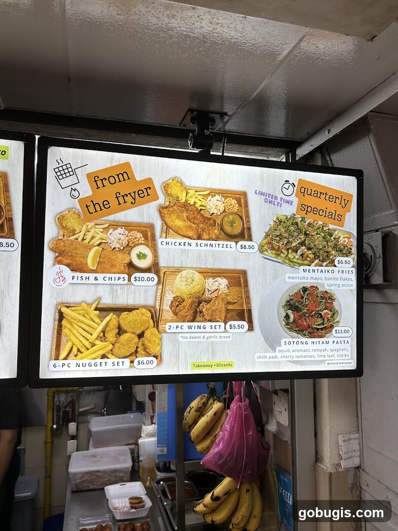 Menu from the Fryer and Quarterly Specials