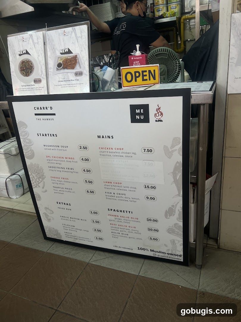CHARR'D THE HAWKER Menu