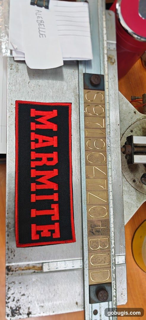 Marmite Patch and Letterpress Type