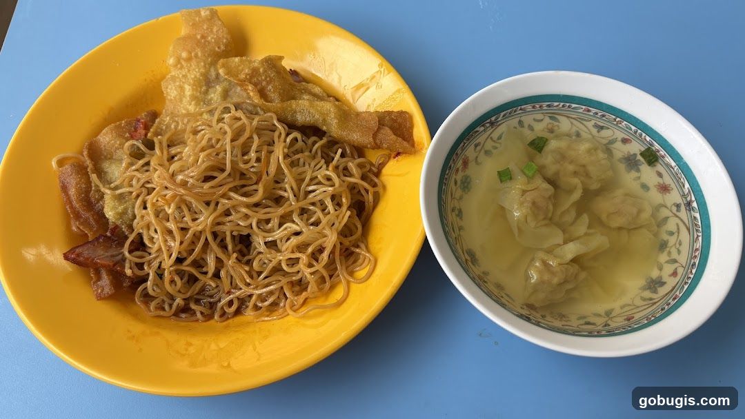 Noodles with Wontons and Soup