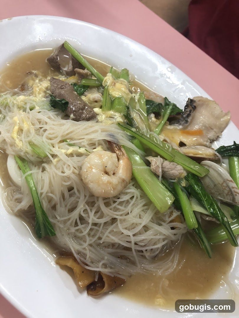 Seafood noodle dish