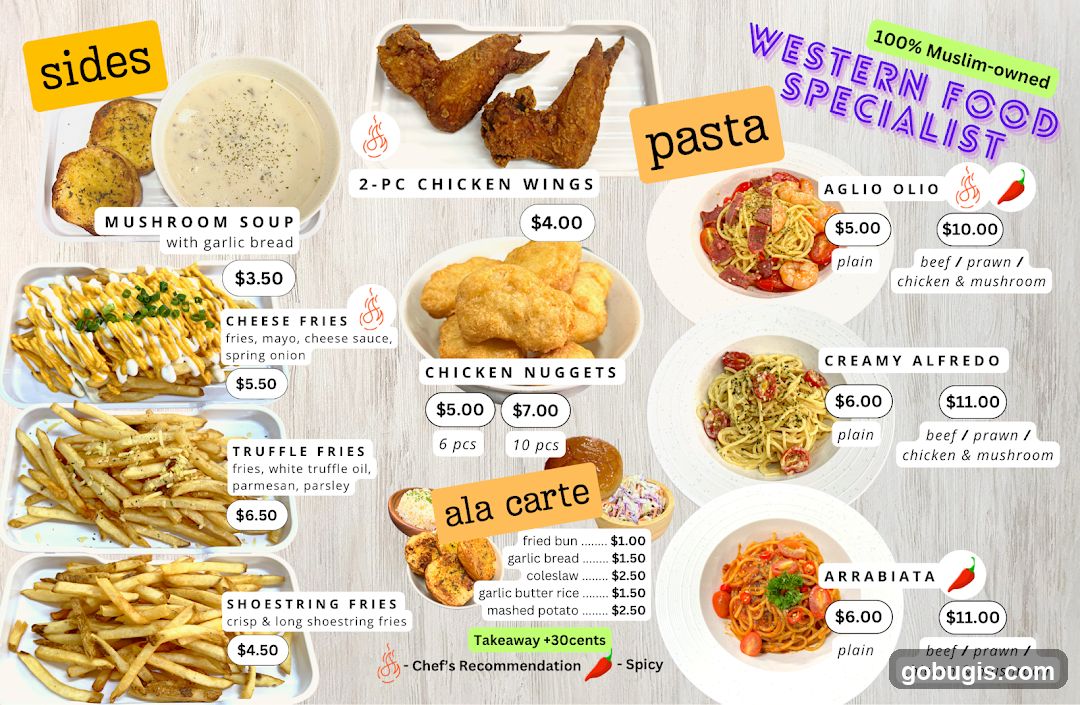 Western Food Menu