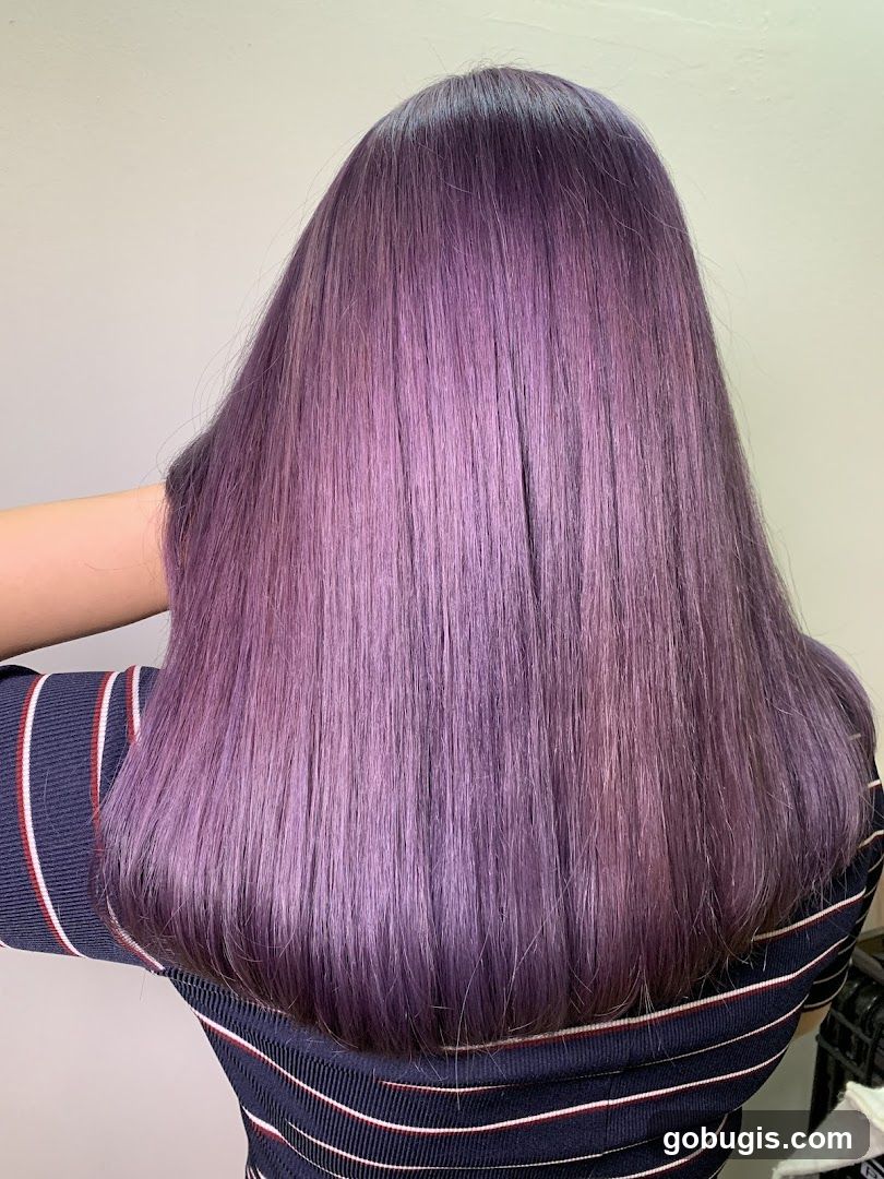 Woman with purple hair